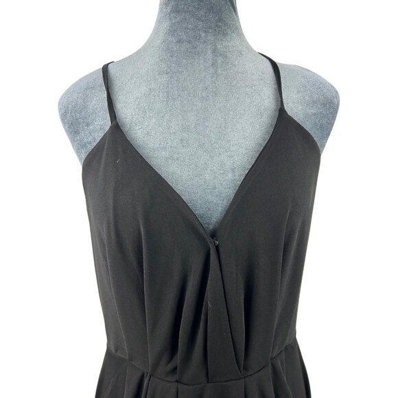 NWT BCBGeneration Women's Medium Black V-Neck Faux Wrap Midi Dress Pockets - Picture 6 of 13